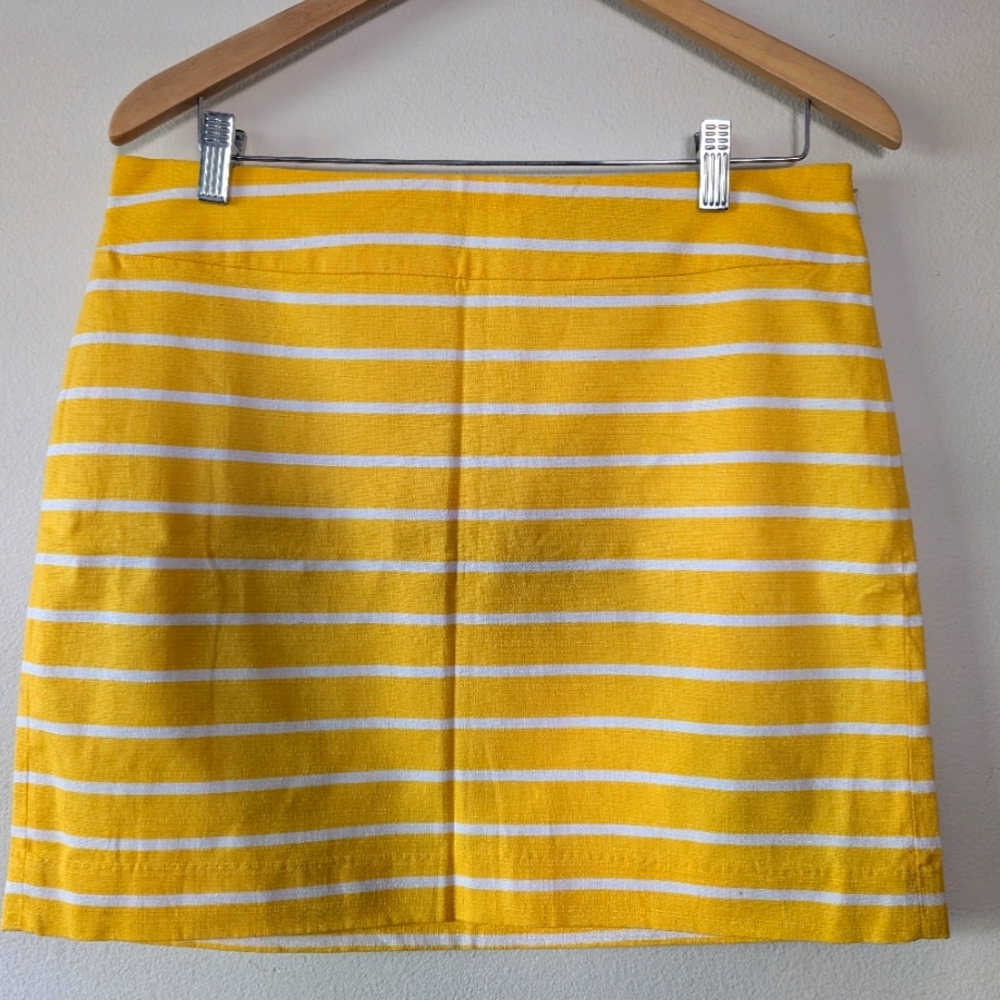 New Banana Republic Yellow Striped Skirt 10